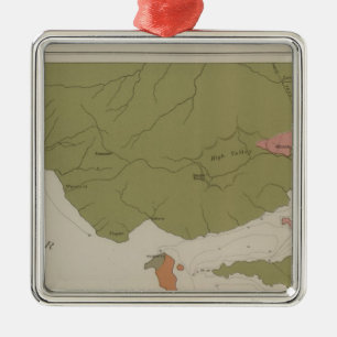 Geologische Karte des Clear Lake District Silbernes Ornament