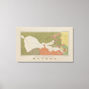Geologische Karte des klaren See-Bezirkes Leinwanddruck