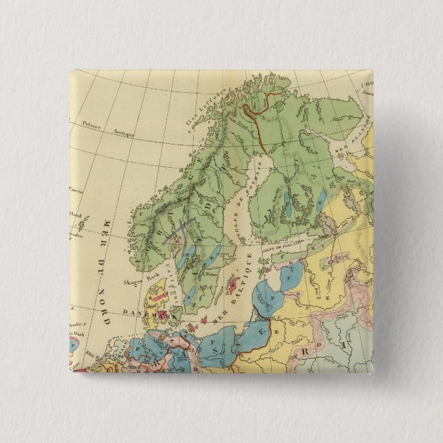 Geologische Karte Europas Button (Vorderseite)