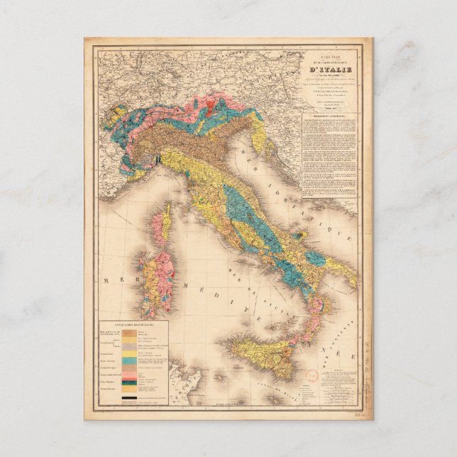 Geologische Karte Italiens von H. de Collegno (184 (Vorderseite)