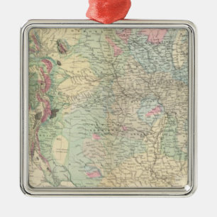 Geologische Karte US Silbernes Ornament