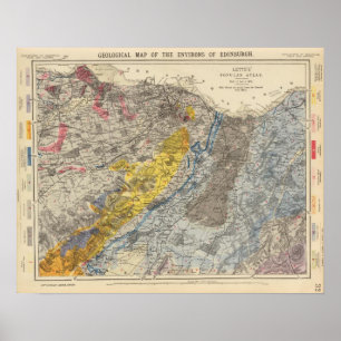 Geologische Karte von Edinburgh Poster
