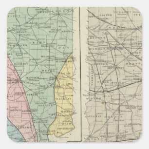 Geologische Karte von Indiana Quadratischer Aufkleber
