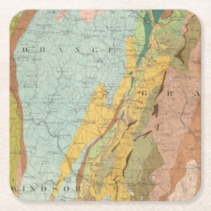 Geologische Karte von New Hampshire 2 Rechteckiger Pappuntersetzer