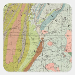 Geologische Karte von New Hampshire 3 Quadratischer Aufkleber