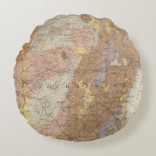 Geologische Karte von New Hampshire 4 Rundes Kissen