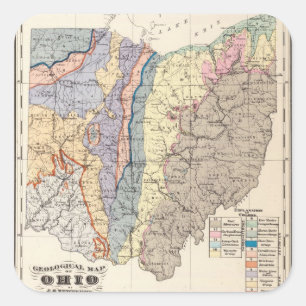 Geologische Karte von Ohio Quadratischer Aufkleber