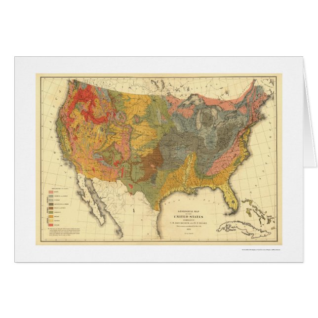 Geologische Karte von USA 1872 (Vorderseite (Horizontal))