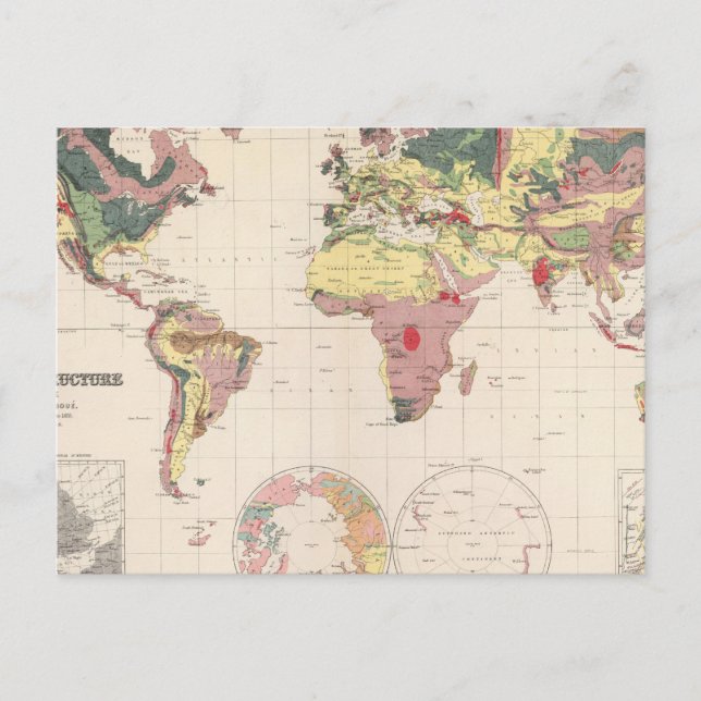 Geologische Struktur des Globus Postkarte (Vorderseite)