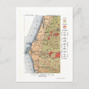 Geologische Übersichtskarte der USA Postkarte