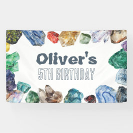Geology Birthday Background Rocks Dig Party Banner