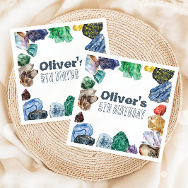 Geology Birthday Rocks Dig Party Napkins Serviette