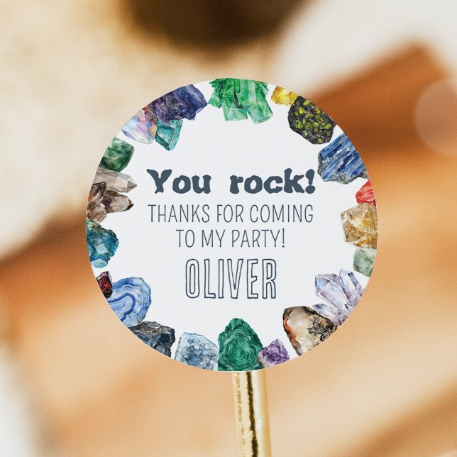 Geology Birthday Rocks Dig Party Stickers (Von Creator hochgeladen)