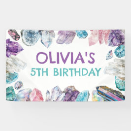 Geology Girl Birthday Backdrop Gem Dig Party Banner