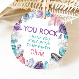Geology Girl Birthday Dig Party Circle Fevor Tags Geschenkanhänger