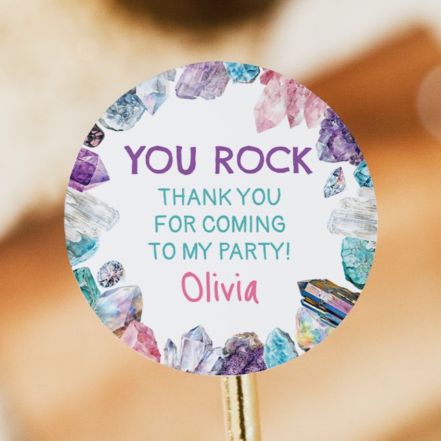 Geology Girl Birthday Rocks Dig Party Stickers (Von Creator hochgeladen)