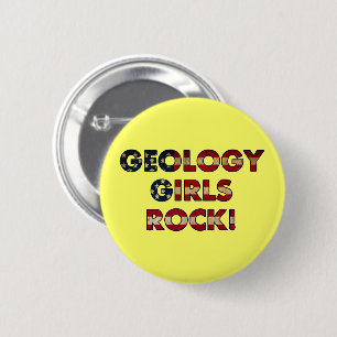 Geology Girls Rock! (Flagge der USA) Button
