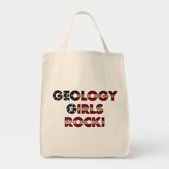 Geology Girls Rock! (Flagge der USA) Tragetasche (Vorne)