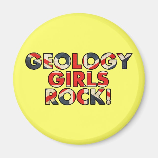 Geology Girls Rock! (Flagge des Vereinigten Königr Magnet (Vorne)