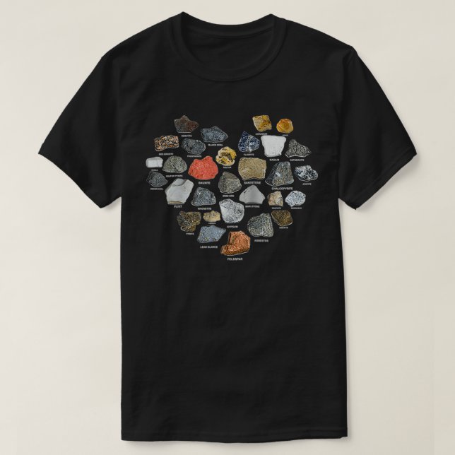 Geology Ores Minerals Edelsteine und Kristalle Roc T-Shirt (Design vorne)