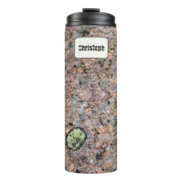 Geology Rock Texture Green Moss Custom Name Thermosbecher
