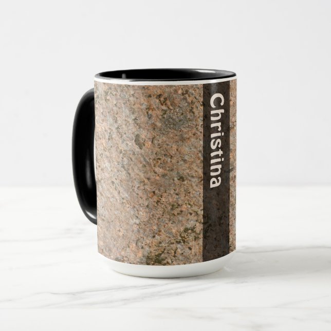 Geology Rock Texture mit Namen Tasse (Vorderseite Links)