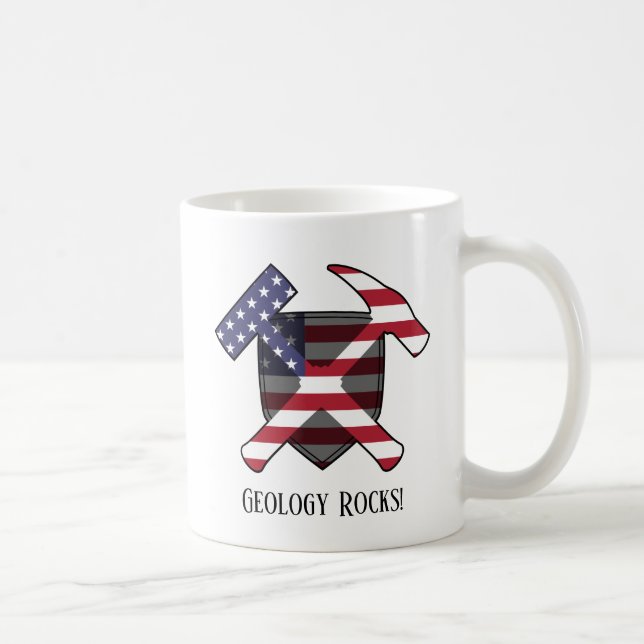"Geology Rocks", das amerikanische Logo "Crossed H Kaffeetasse (Rechts)