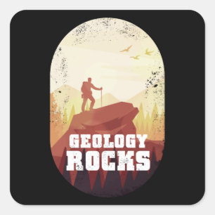 Geology Rocks Wandergeschenk für Geologen Quadratischer Aufkleber