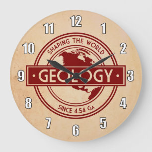Geology- Shaping the World Logo (North America) Große Wanduhr