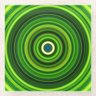 Geomagnetic Green Mandala-64555 Glasuntersetzer