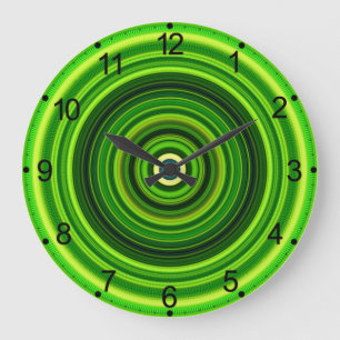 Geomagnetisches Green Mandala Circle Design Große Wanduhr
