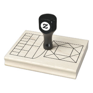 Geomantic Schild und Haus-Diagramm-Briefmarke Gummistempel