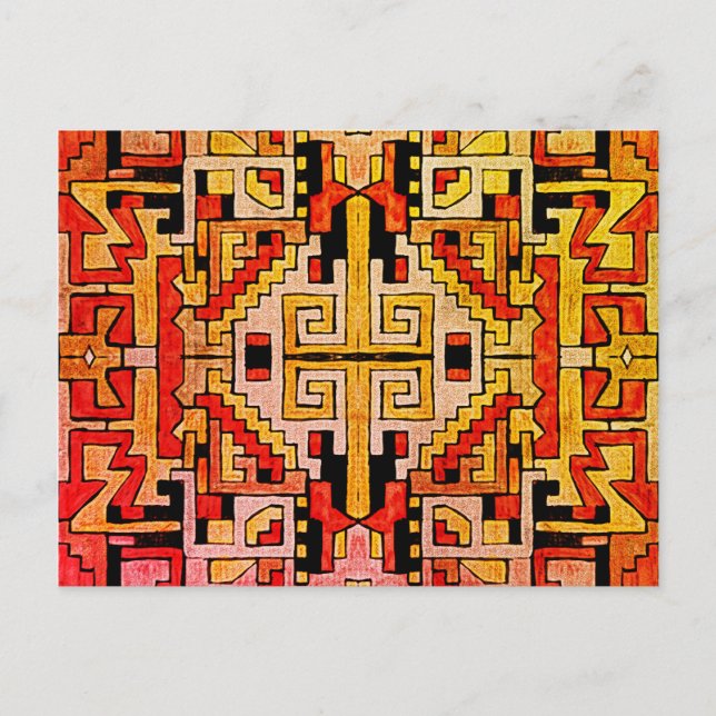 Geomethisches Tribal/ethnisches Muster Postkarte (Vorderseite)