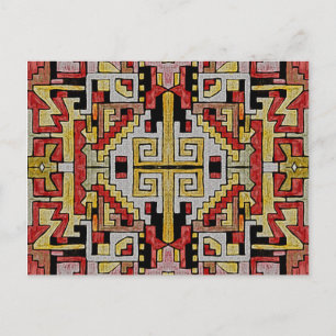 Geomethisches Tribal/ethnisches Muster Postkarte