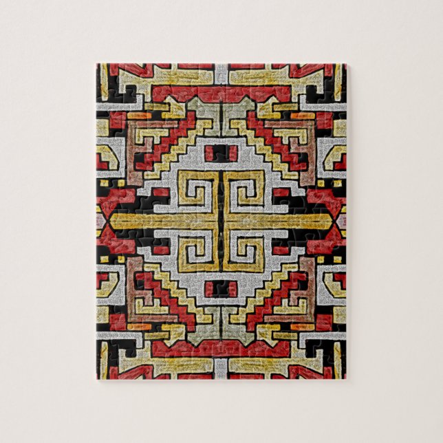 Geomethisches Tribal/ethnisches Muster Puzzle (Vertikal)
