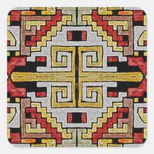 Geomethisches Tribal/ethnisches Muster Quadratischer Aufkleber