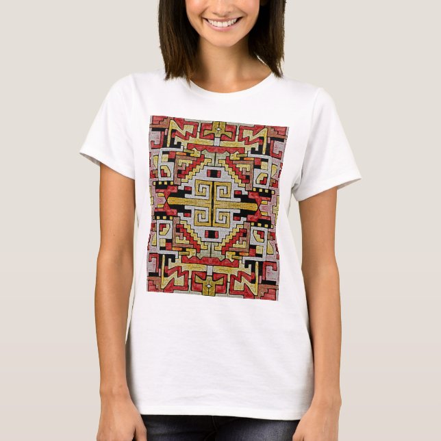 Geomethisches Tribal/Ethnisches Muster T-Shirt (Vorderseite)