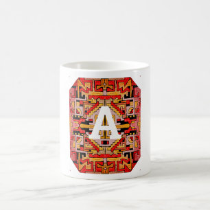 Geomethric Tribal/Ethnic Monogram Coffee Tasse