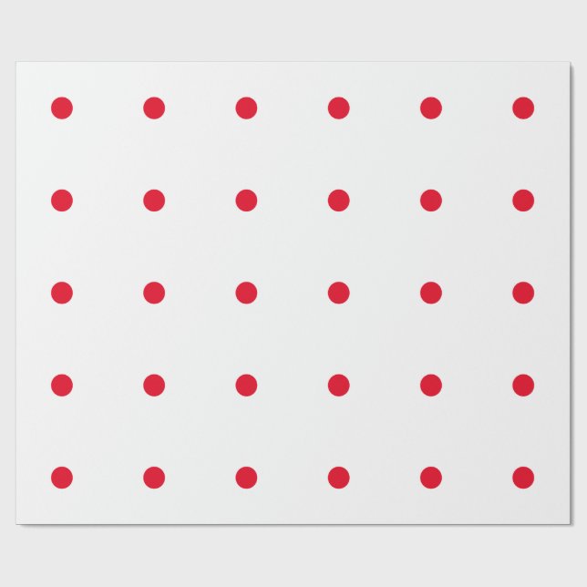 Geometic Red Polka Dots Muster Custom White Geschenkpapier (Flach)