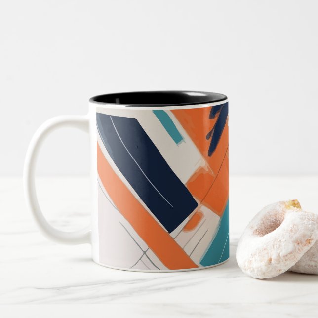 Geometría Atrevida Zweifarbige Tasse (Mit Donut)
