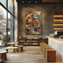 Geometría Dinámica: Collage Abstracto con Colores Fotodruck