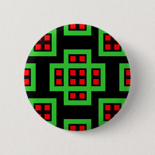Geometric 030614 - Rot und Grün auf Schwarz Button