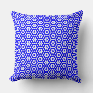 Geometric 280514 (03) - Blue on White Kissen