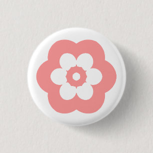 Geometric 290514 (3) - Soft Pink on White Button