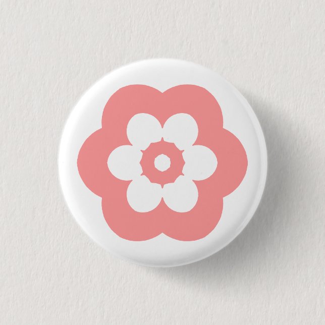 Geometric 290514 (3) - Soft Pink on White Button (Vorderseite)