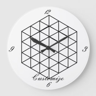 Geometric 3-D Cube Thunder_Cove Große Wanduhr