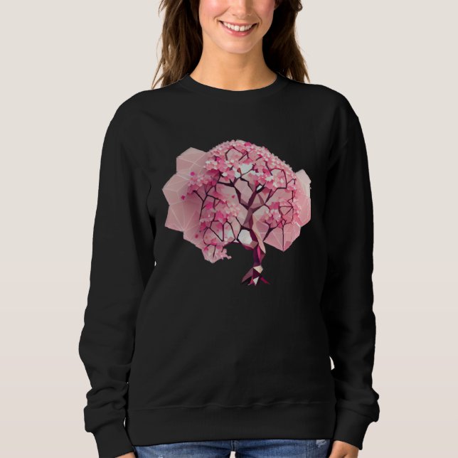 Geometric A Refreshing and Vibrant Pink Cherry Blo Sweatshirt (Vorderseite)