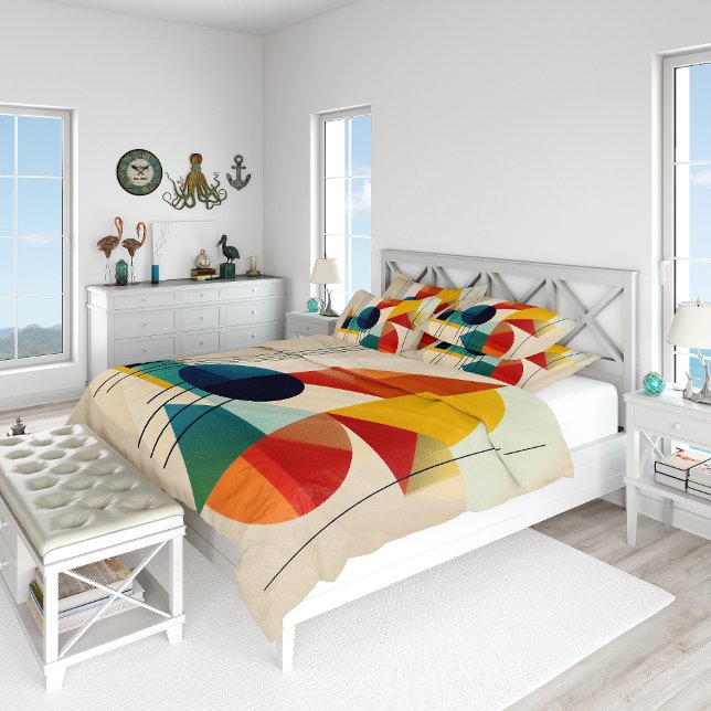 Geometric Abstract Art in Bauhaus Style Kissenbezug (Von Creator hochgeladen)