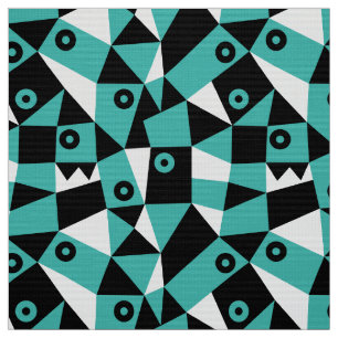 Geometric Abstrakt 030919 - Blue Green Stoff