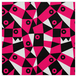 Geometric Abstrakt 030919 - Neon Red Stoff